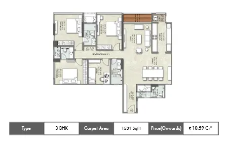 3.5 BHK-1531 SqFt